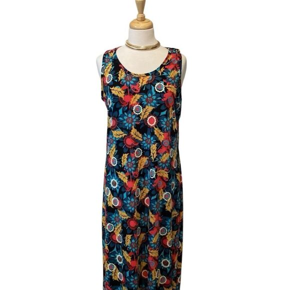 Lularoe Floral Print Dani Maxi Dress XL - Picture 5 of 12